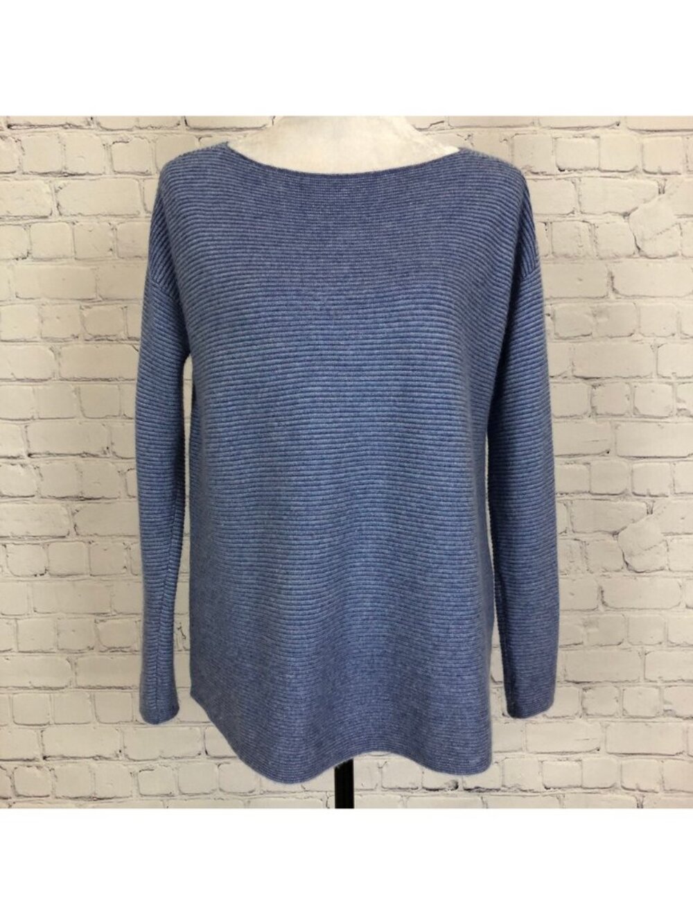 J McLaughlin 100% Cashmere Ribbed Sweater Size XS Blue